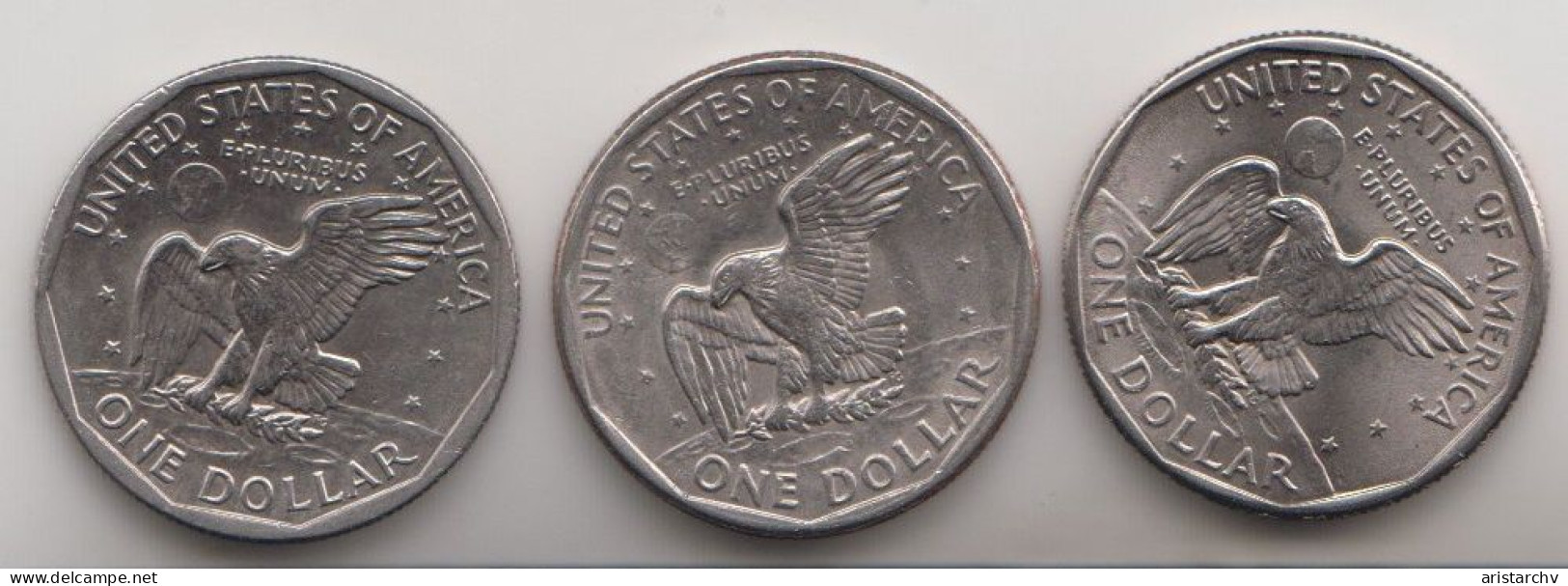 USA 1979 1980 1999 1 $ DOLLAR ANTHONY EAGLE 3 CIRCULATED COINS - 1979-1999: Anthony