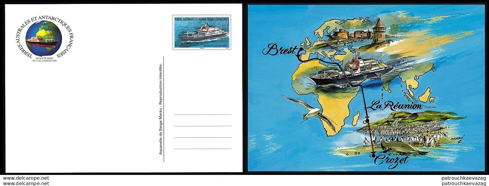 TAAF - 1991 Et 2008 - Entiers Postaux Marion Dufresne & Amiral Douguet - Postal Stationery