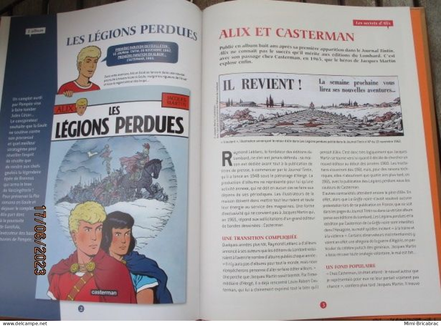 SF002 / BD ALIX / LES LEGIONS PERDUES en excellent état , édition de 2012 , valait 7,99€, avec suppl LE MONDE D'ALIX