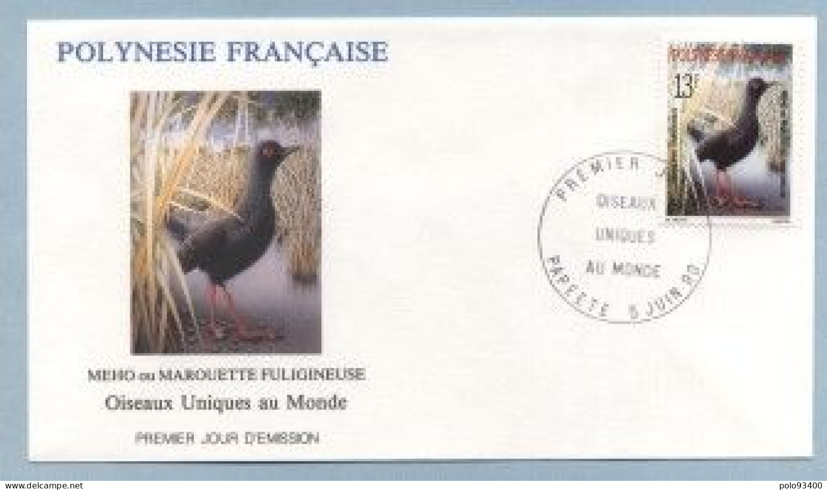 1990 JUIN 05 Enveloppe1er Jour  OISEAUX UNIQUES AU MONDE 13 FRANCS - Covers & Documents