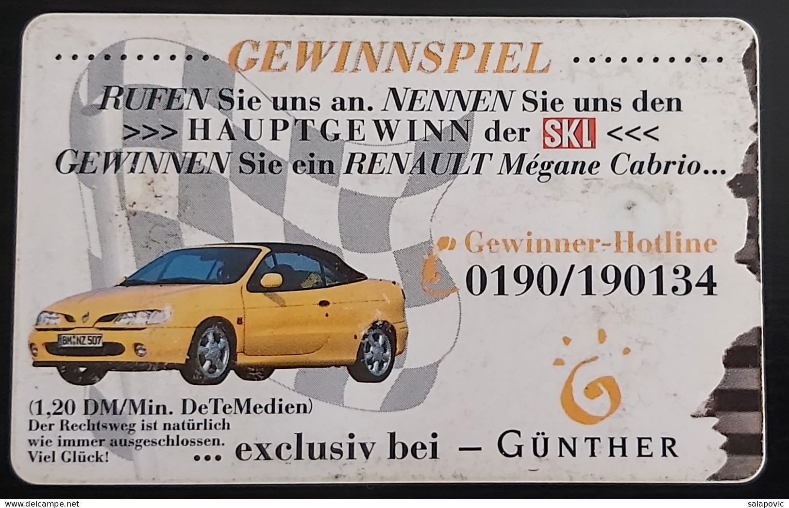 Germany, Deutschland - SKL Günther , Lotterie TK 1/119 - Autres & Non Classés