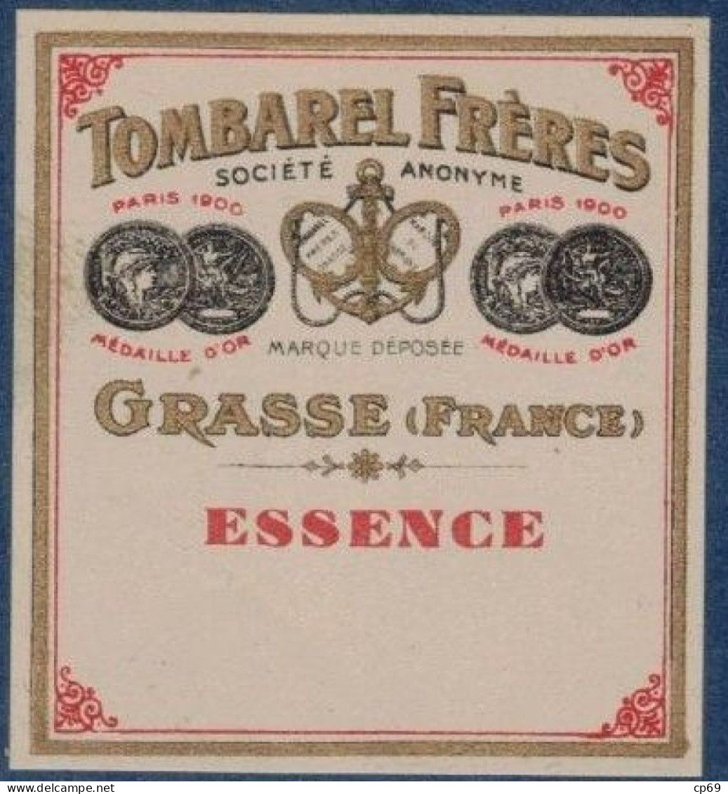 Etiquette Parfum Tombarel Frères Essence à Grasse 9 Cm X 10,1 Cm En Superbe.Etat - Etichette