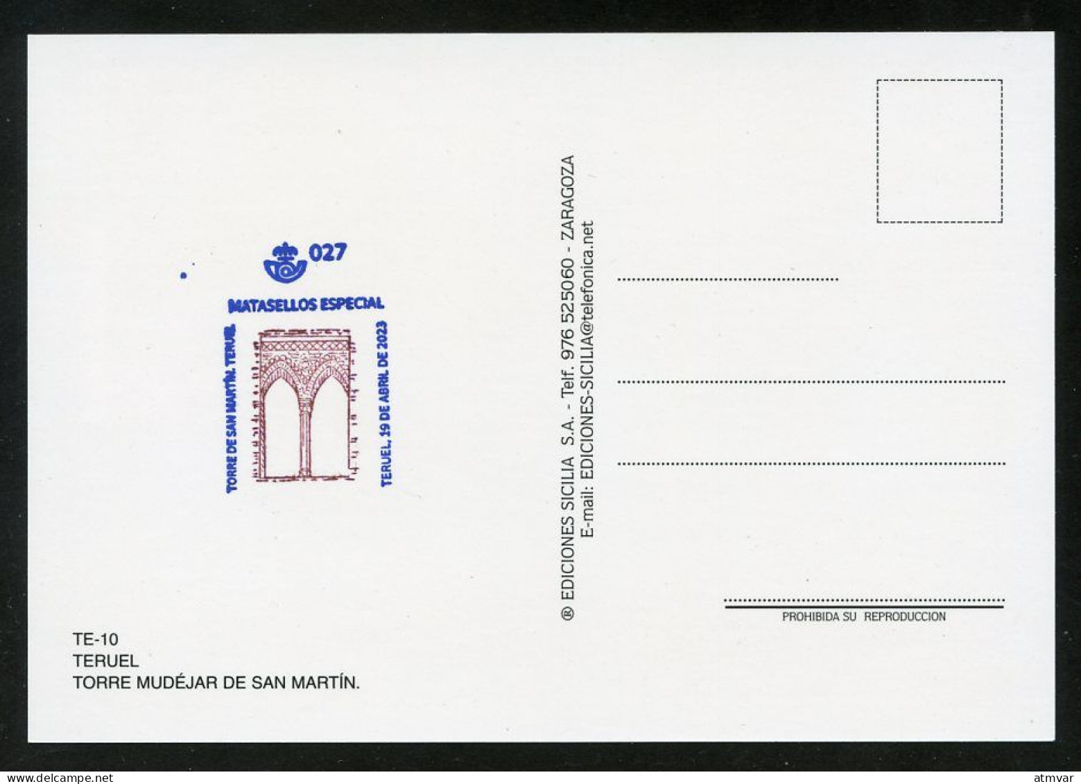ESPAÑA (2023) Carte Maximum Card EXFILNA JUVENIA 2023 Teruel Tusello - Torre Mudéjar De San Martín, Patrimonio, Heritage - Tarjetas Máxima