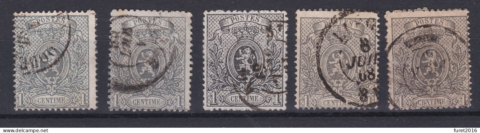 N° 23 : LOT De 10 Timbres Oblitérés COB 150.00 Dentelure à Identifier - 1866-1867 Coat Of Arms