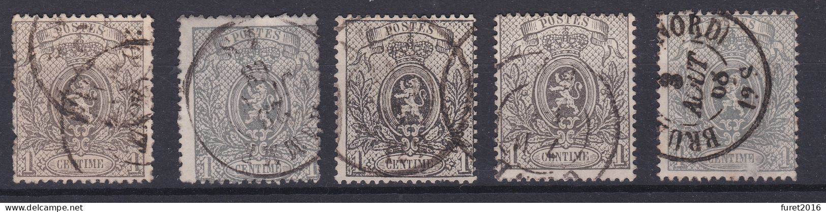 N° 23 : LOT De 10 Timbres Oblitérés COB 150.00 Dentelure à Identifier - 1866-1867 Coat Of Arms