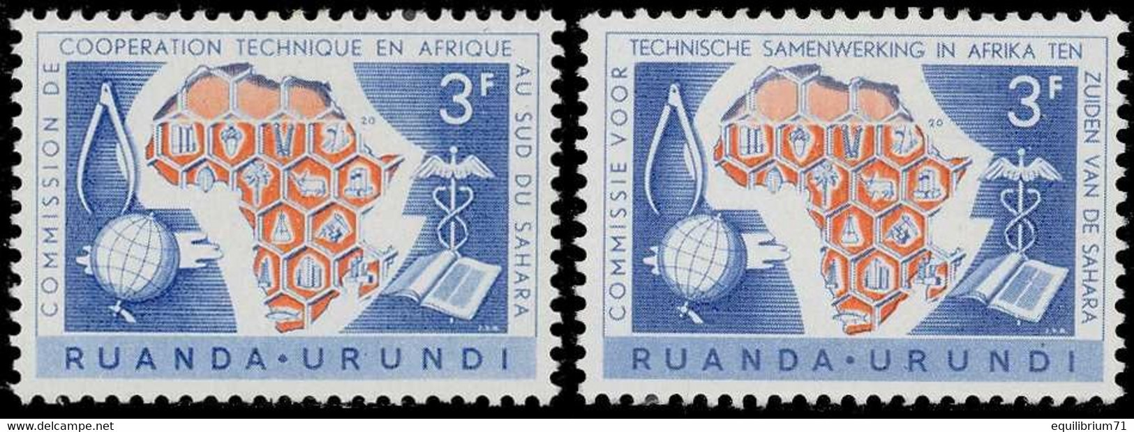 217/218** - 10e Anniversaire De La Commission De Coopération Technique En Afrique - RUANDA URUNDI - Unused Stamps