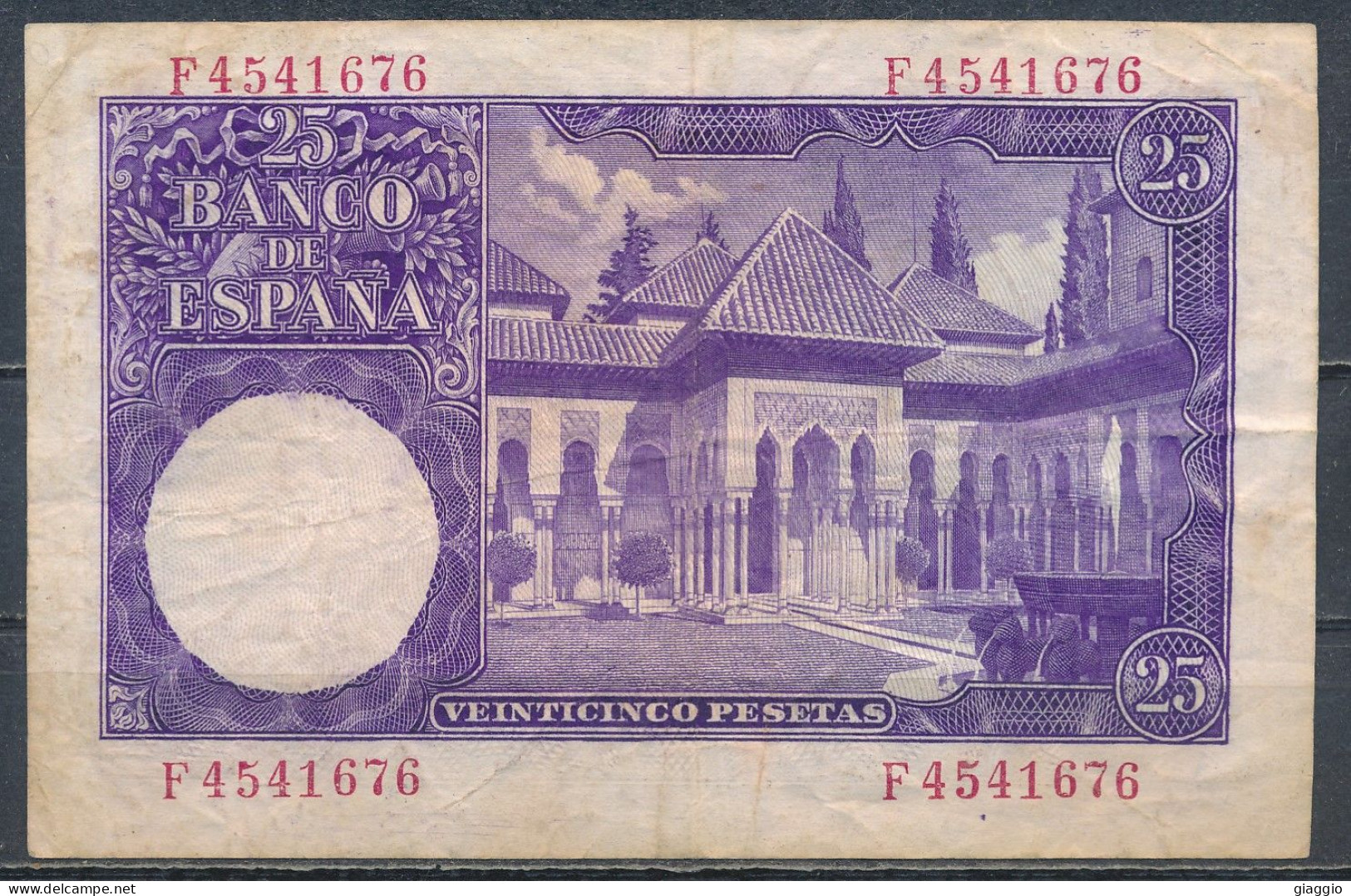 °°° SPAIN - 25 PESETAS 1954 °°° - 25 Pesetas