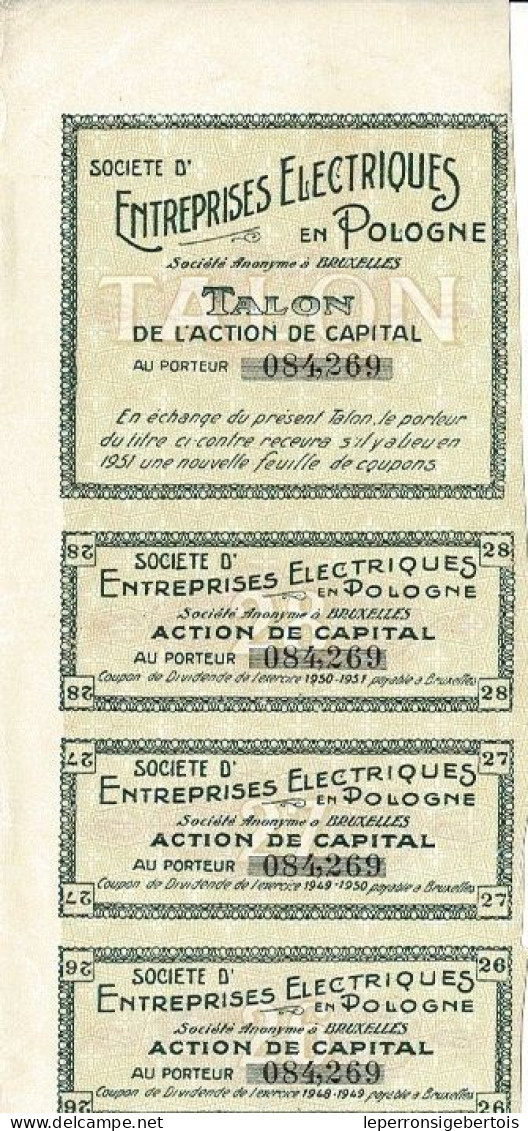 Titre De 1927 - Société D'Entreprises Electriques En Pologne - - Elettricità & Gas