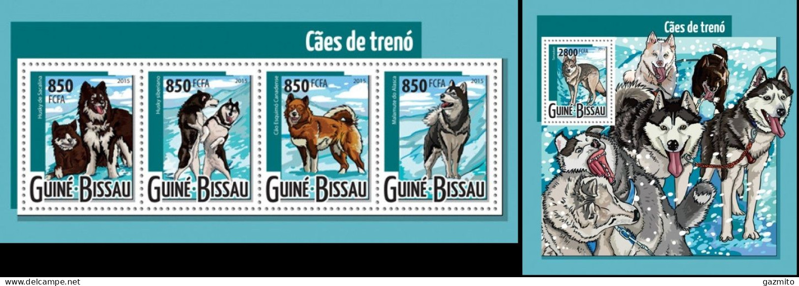 Guinea Bissau 2015, Animals, Sledge Dogs, 4val In BF +BF - Arctic Wildlife