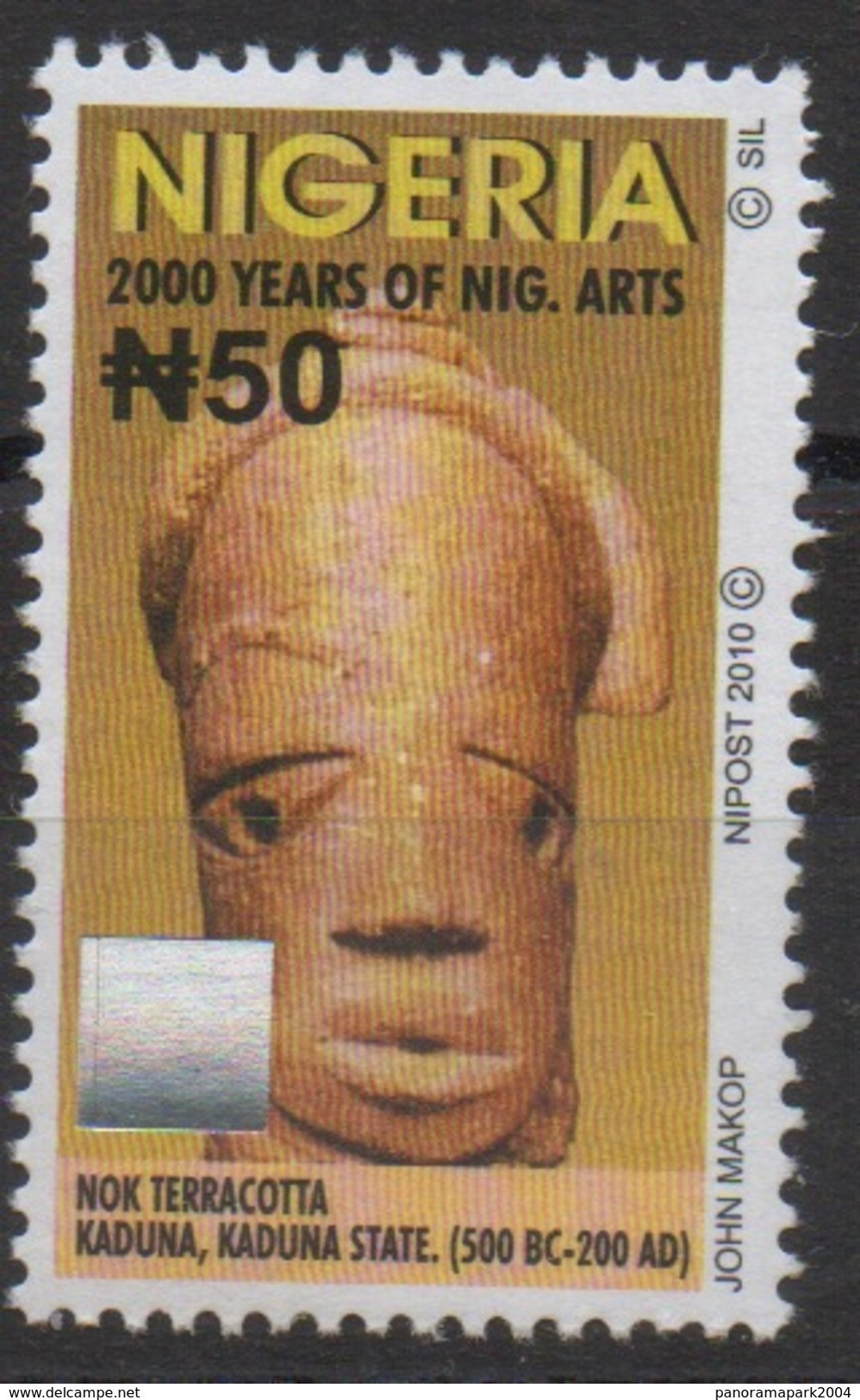 Nigeria 2010 Hologramm Hologramme Hologram Definitive 2000 Years Of Nigeria Arts MNH** - Nigeria (1961-...)