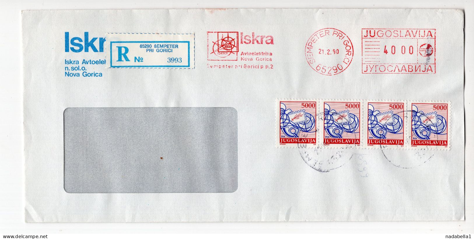 1990. YUGOSLAVIA,SLOVENIA,SEMPETER PRI GORICI,HEADED RECORDED COVER - Lettres & Documents