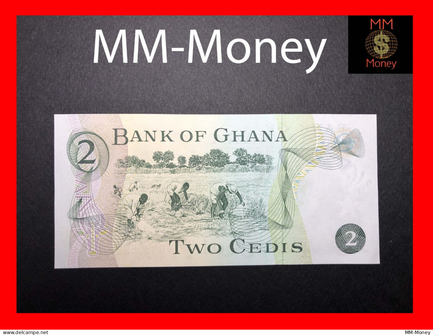 GHANA 2 Cedis  2.1.1977  P. 14   AUNC - Ghana