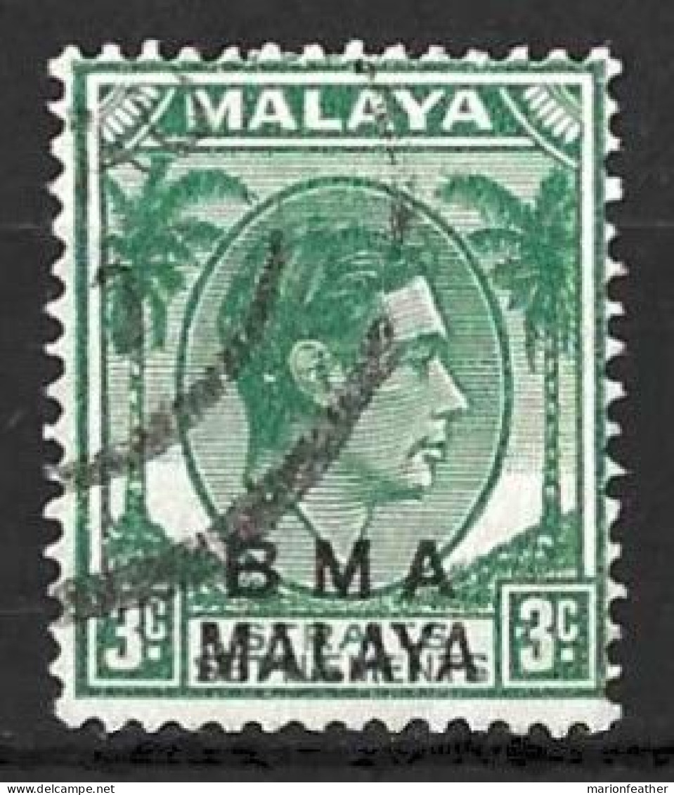 MALAYA..." B.M.A...."....KING GEORGE VI....(1936-52..)......3c......SG49.......CDS....VFU.. - Malaya (British Military Administration)