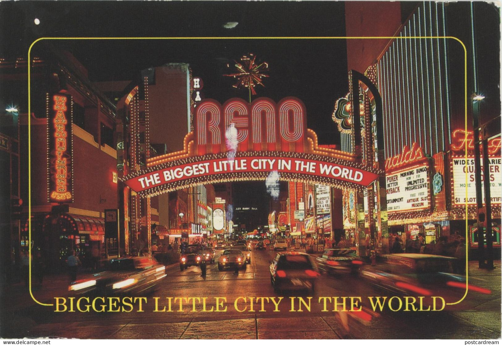 RENO NV Nevada ARCH Gambling Casinos Postcard 1995 Casino - Reno