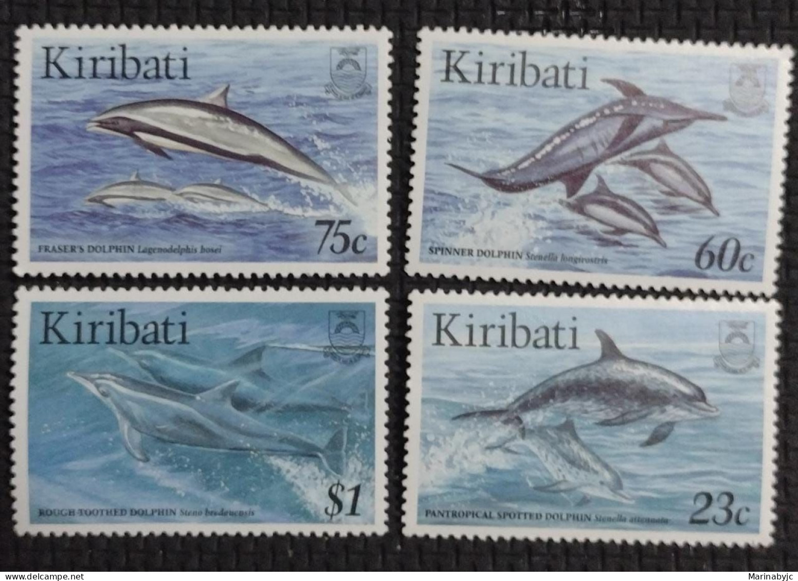 BD)1996. KIRIBATI, DOLPHINS, FRASER'S, ACROBAT, NARROW SNOUT, TROPICAL SPOTTED, MNH - Kiribati