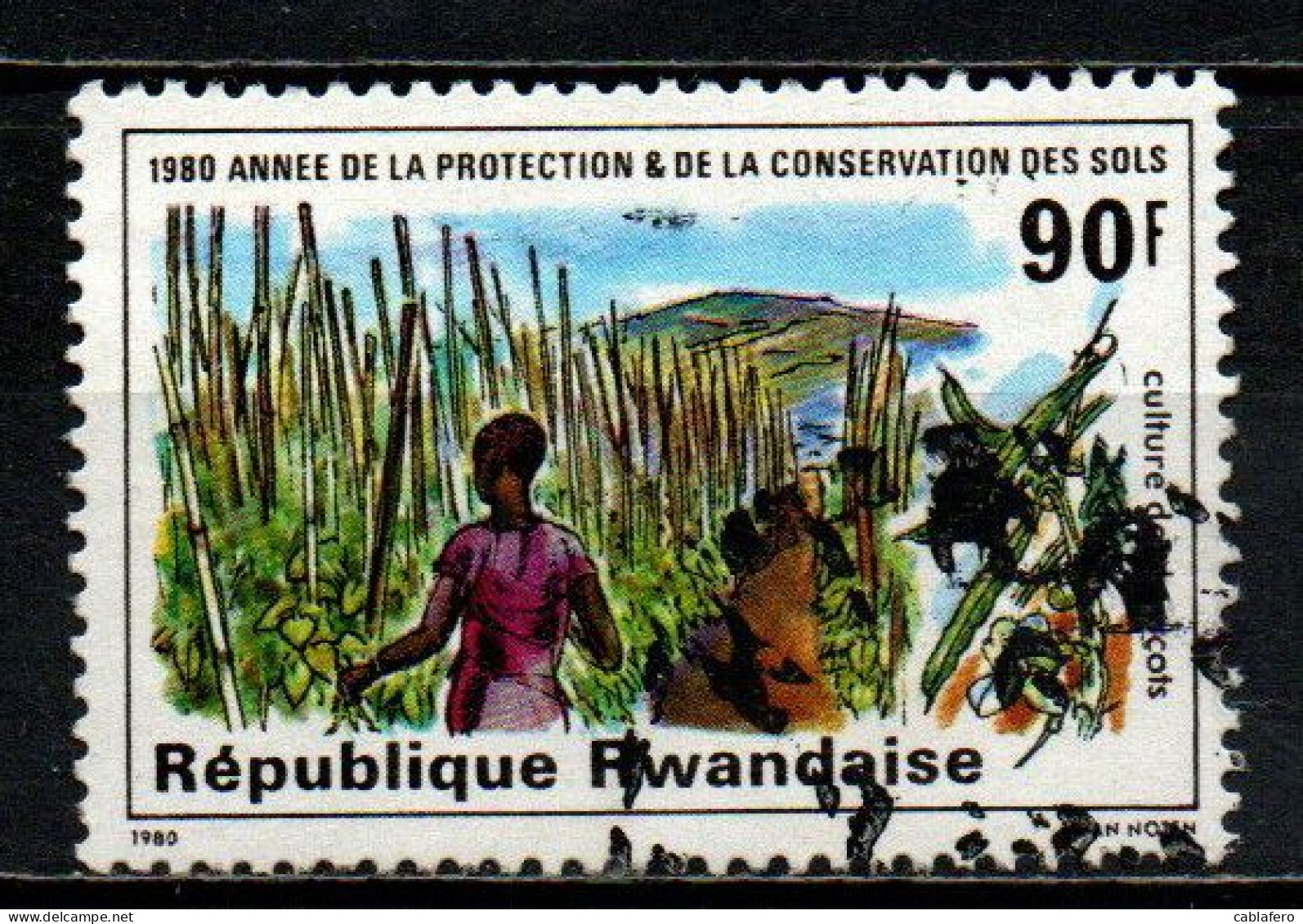 RWANDA - 1980 - Soil Conservation Year - Bean Cultivation - USATO - Oblitérés