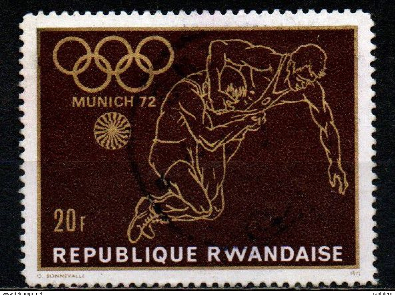 RWANDA - 1971 - Olympic Sports: Wrestling - 20th Summer Olympic Games, Munich - USATO - Used Stamps