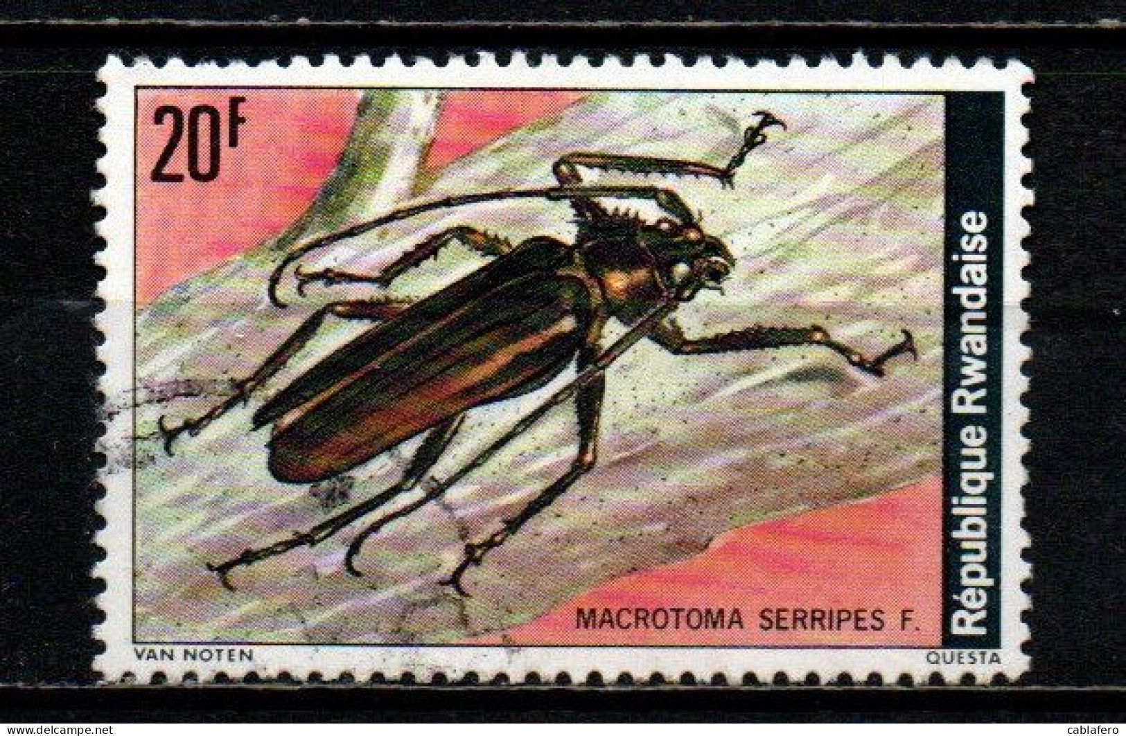 RWANDA - 1978 - Coleoptera: Macrotoma Serripes - USATO - Used Stamps