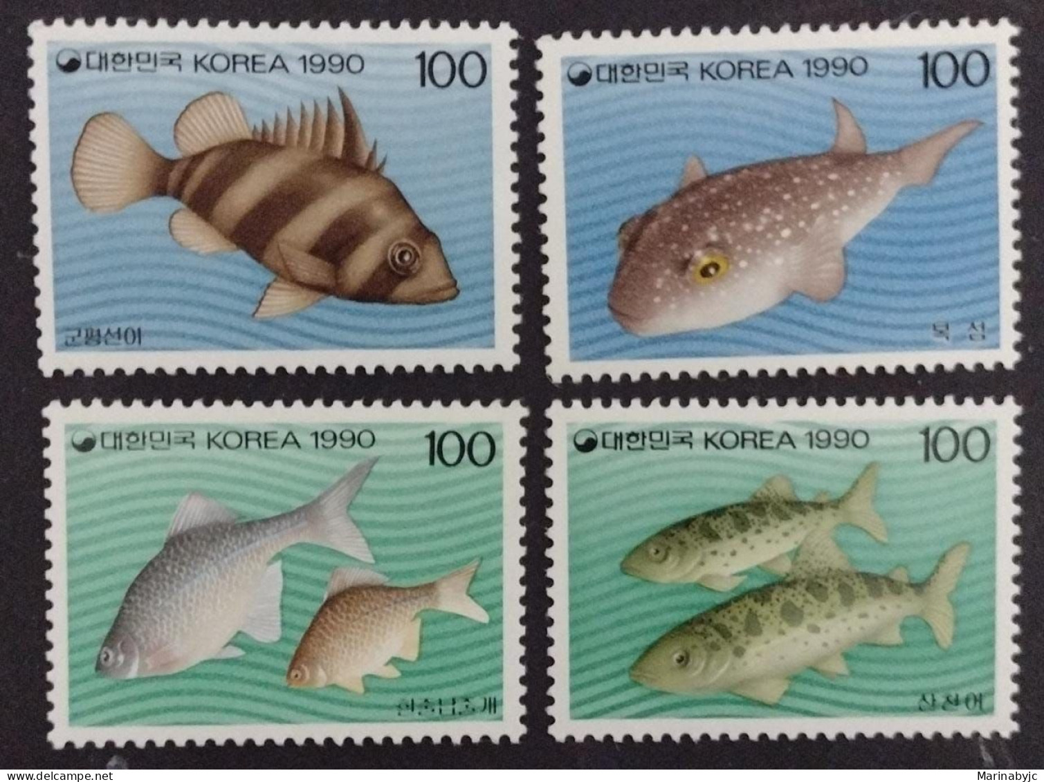 BD) 1990, KOREA, WILDLIFE, FISH, MNH - Korea (Nord)