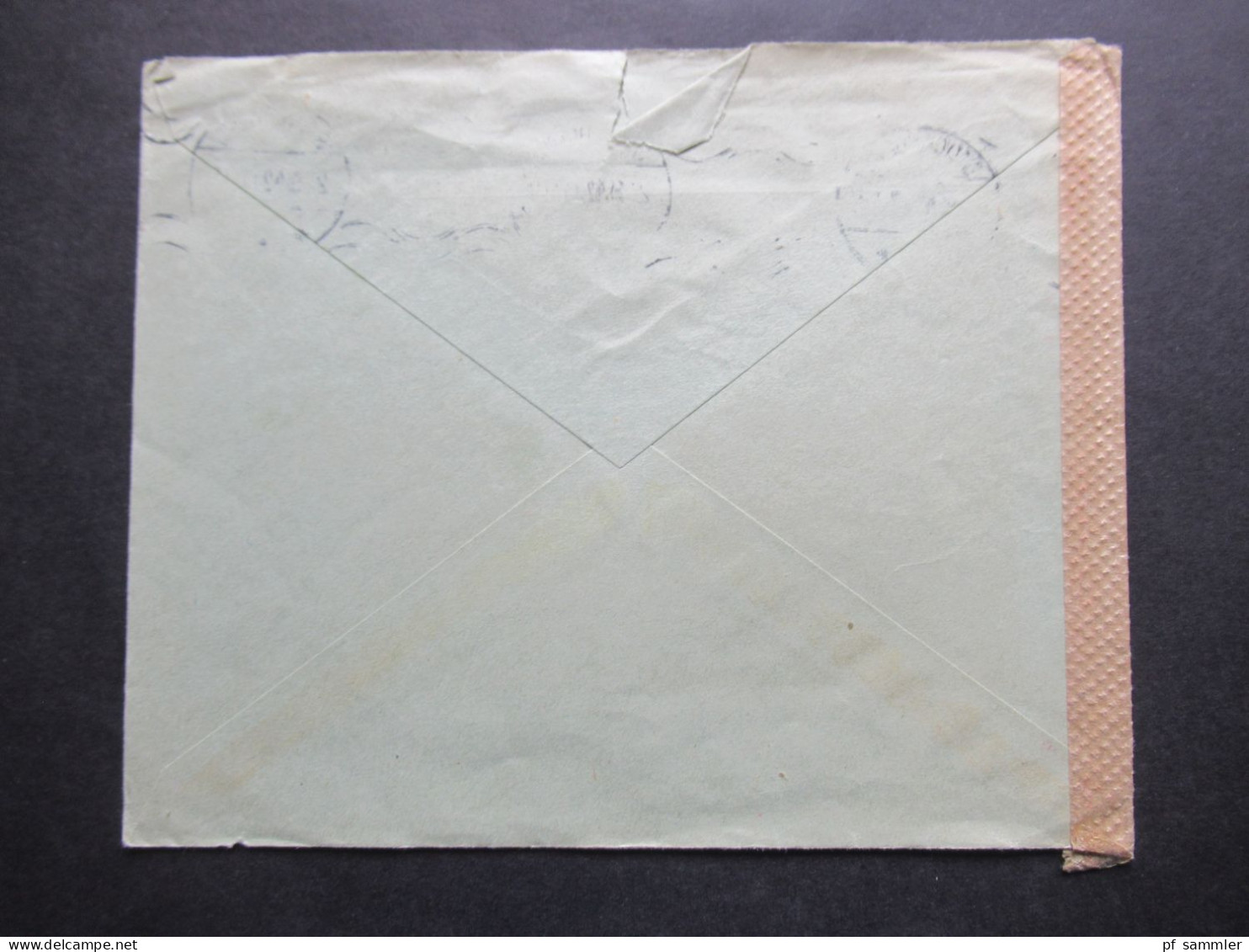 Schweden 1942 Luftpost Zensurbeleg / OKW Zensur / Verschlussstreifen Umschlag Nordeuropapeiska Stockholm - Storia Postale