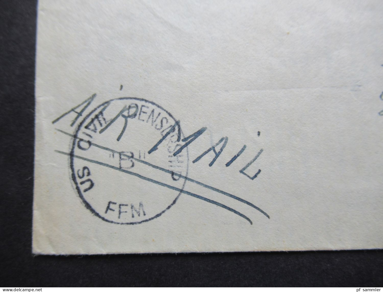 USA 1947 Luftpost Zensurbeleg / Stempel US Civil Censorship "B" FFM / Chicaco Ill. Irving Parks Sta. Nach Stuttgart 13 - Brieven En Documenten