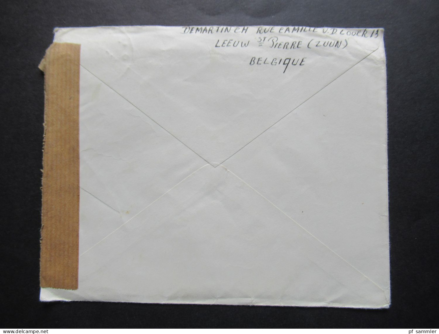 Belgien 1951 Auslandsbrief Nach Wien Zensurbeleg / Stempel Österrereichische Zensurstelle 858 Und Verschlussstreifen - Cartas & Documentos