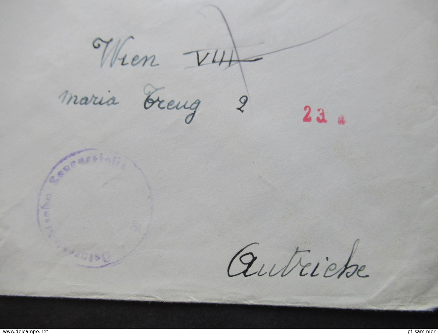 Belgien 1951 Auslandsbrief Nach Wien Zensurbeleg / Stempel Österrereichische Zensurstelle Und Roter Stempel 23 A - Briefe U. Dokumente