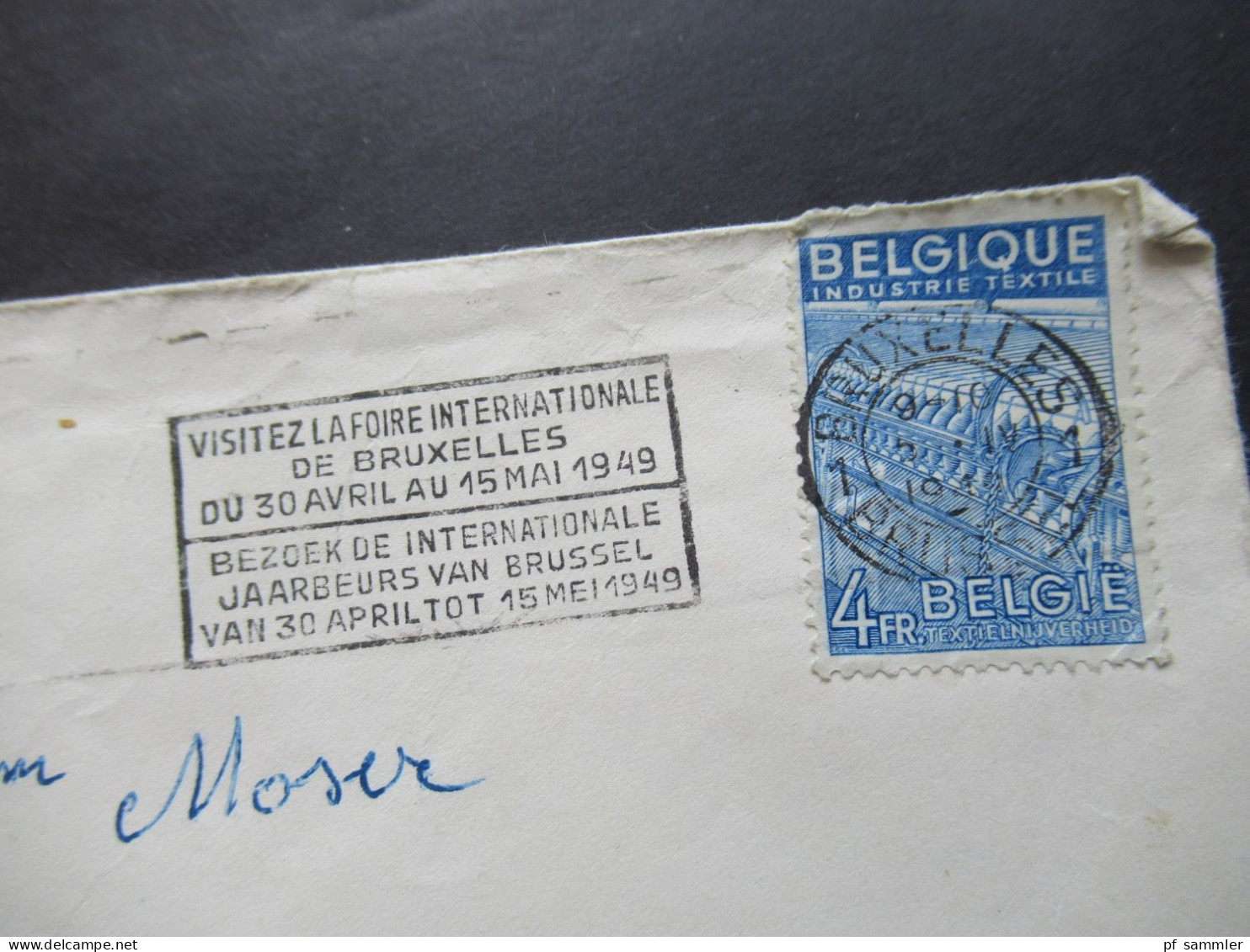 Belgien 1949 Auslandsbrief Nach Wien Zensurbeleg / Stempel Österrereichische Zensurstelle 37 Und Violetter Stempel 14 - Brieven En Documenten