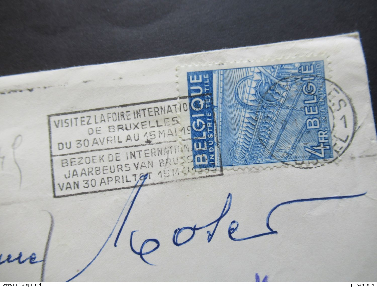 Belgien 1949 Auslandsbrief Nach Wien Zensurbeleg / Stempel Österrereichische Zensurstelle 180 Und Violetter Stempel V - Brieven En Documenten