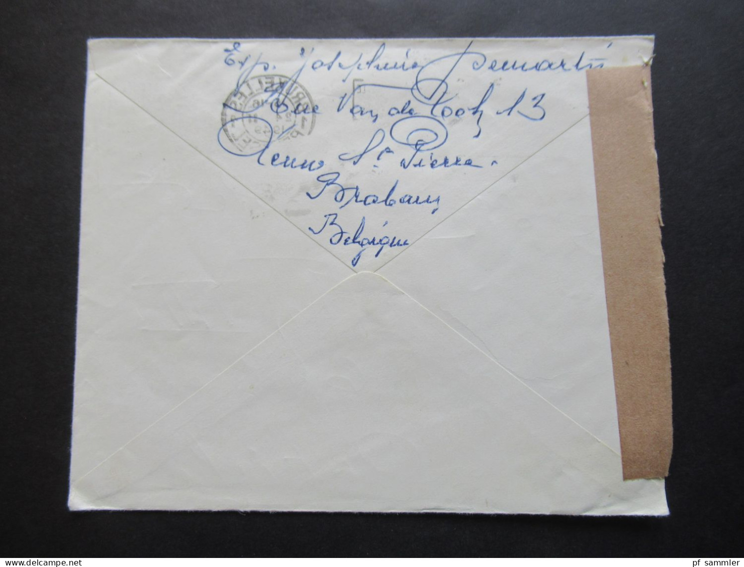 Belgien 1949 Auslandsbrief Nach Wien Zensurbeleg / Stempel Österrereichische Zensurstelle 180 Und Violetter Stempel V - Cartas & Documentos
