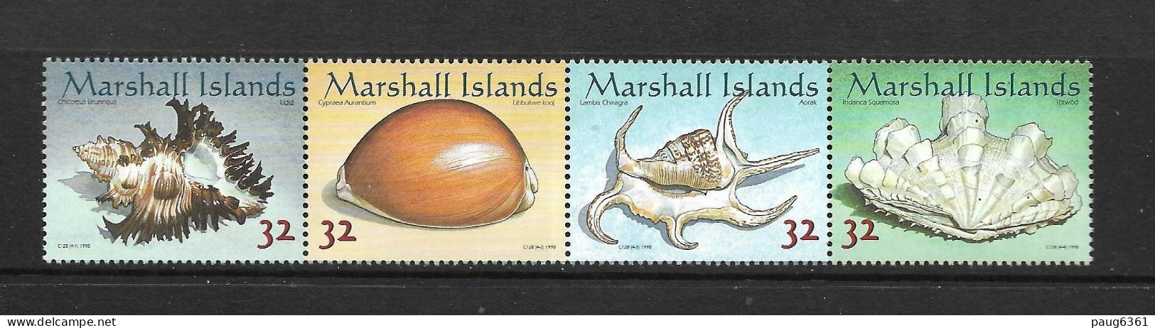 MARSHALL 1998 COQUILLAGES  YVERT N°909/12 NEUF MNH** - Oceania