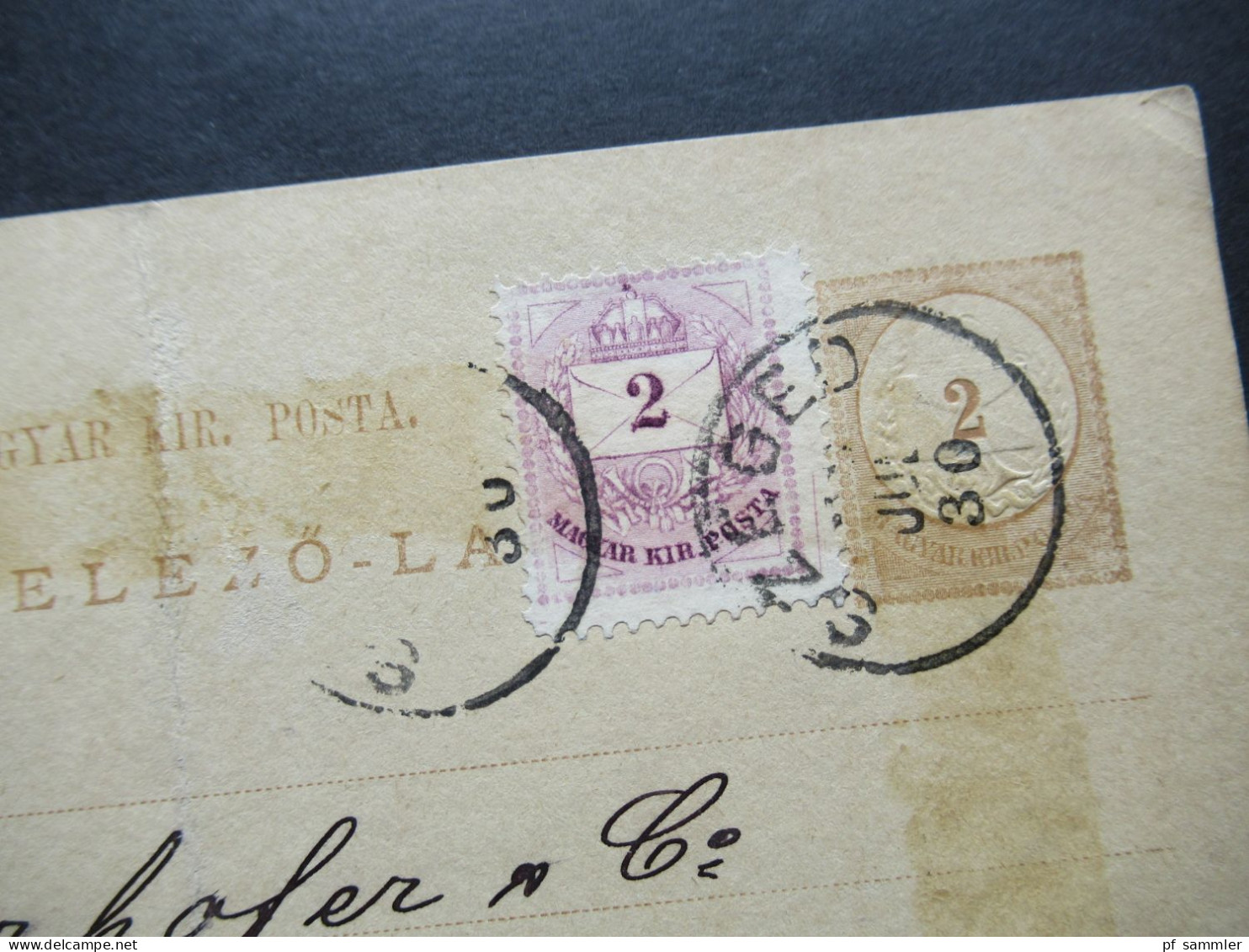 Ungarn 1889 Ganzsache Mit Zusatzfrankatur Stempel Szeged Nach Burgdorf In Der Schweiz Mit Ank. Stempel - Interi Postali