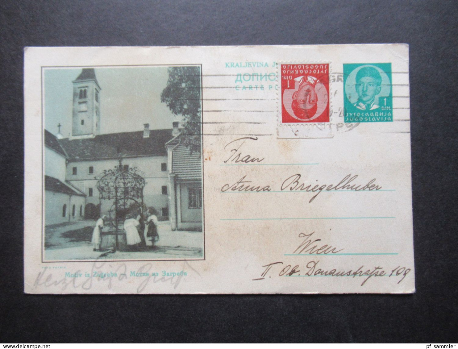 Jugoslawien 1938 Bildganzsache Motiv Iz Zagreba Mit Zusatzfrankatur Auslandsverwendung Nach Wien Mit Viel Inhalt - Enteros Postales