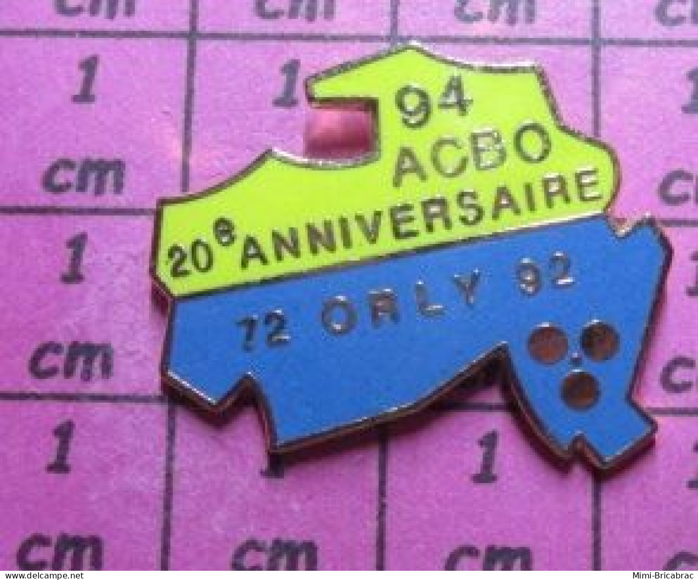 2219 Pin's Pins / Beau Et Rare / SPORTS / PETANQUE ACBO 20e ANNIVERSAIRE ORLY 72 92 - Bowls - Pétanque