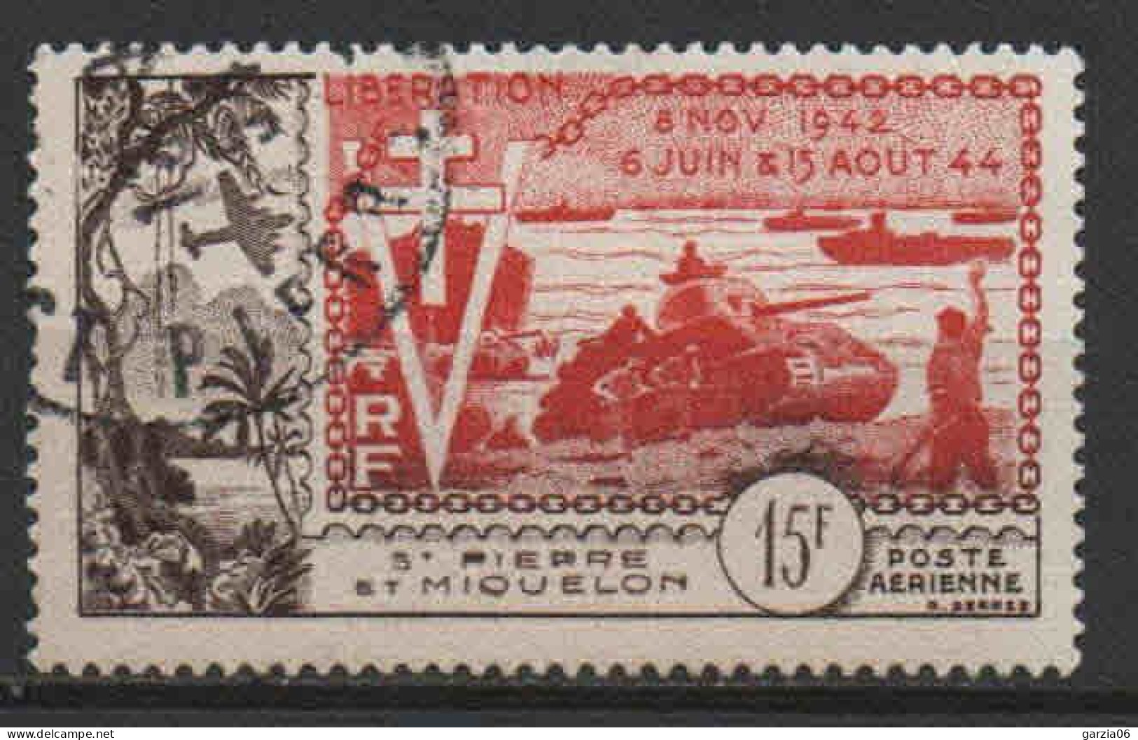 St Pierre Et Miquelon    - 1954 -  Anniversaire De La Libération  - PA 22 - Oblit - Used - Oblitérés