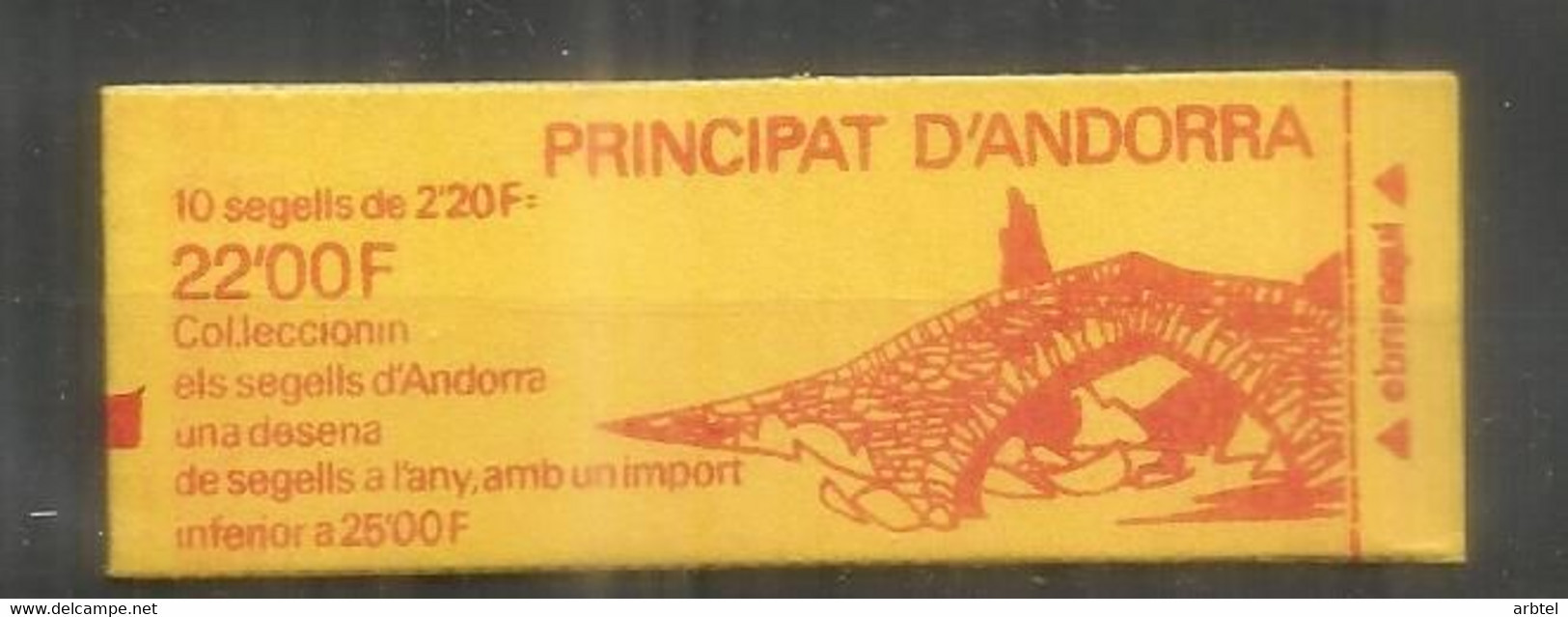 ANDORRA FRANCESA CARNET BOOKLET PUENTE BRIDGE ROMANICO - Postzegelboekjes