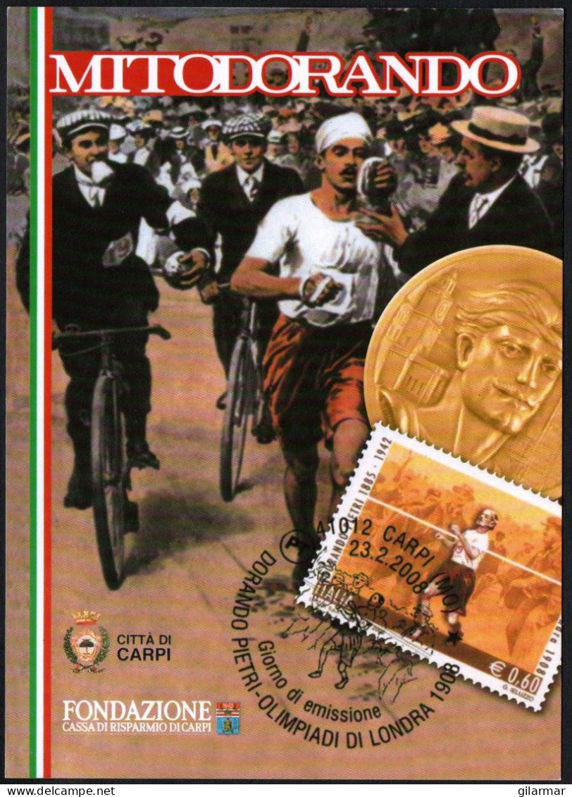 ATHLETICS / OLYMPIC - ITALIA CARPI (MO) 2008 - CENTENARIO MARATONA DORANDO PIETRI - MOSTRA "MITO DORANDO" - G - Sommer 1908: London