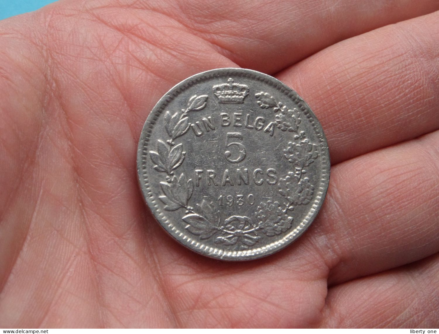 1930 FR - 5 Franc / UN Belga - Pos B ( Uncleaned Coin / For Grade, Please See Photo ) ! - 5 Francs & 1 Belga