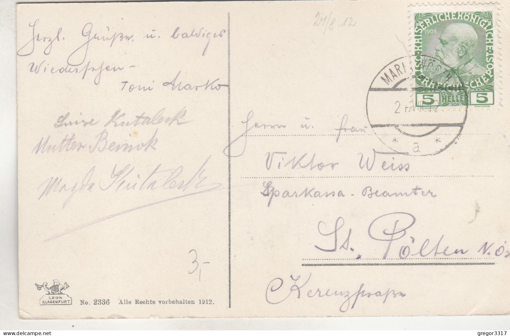 D198) MARIA WÖRTH Am WÖRTHERSEE - Top Variante Mit Einigen HAUS DETIALS U. Anderer Seeseite 1912 - Maria Wörth