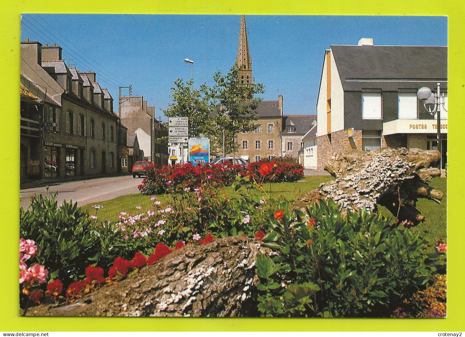 29 Ploudalmézeau N°8 6502 Le Centre Ville En 1992 La Poste Boutique L'Ecrin Pancartes Plouguin Brest St Pabu Lannilis - Ploudalmézeau