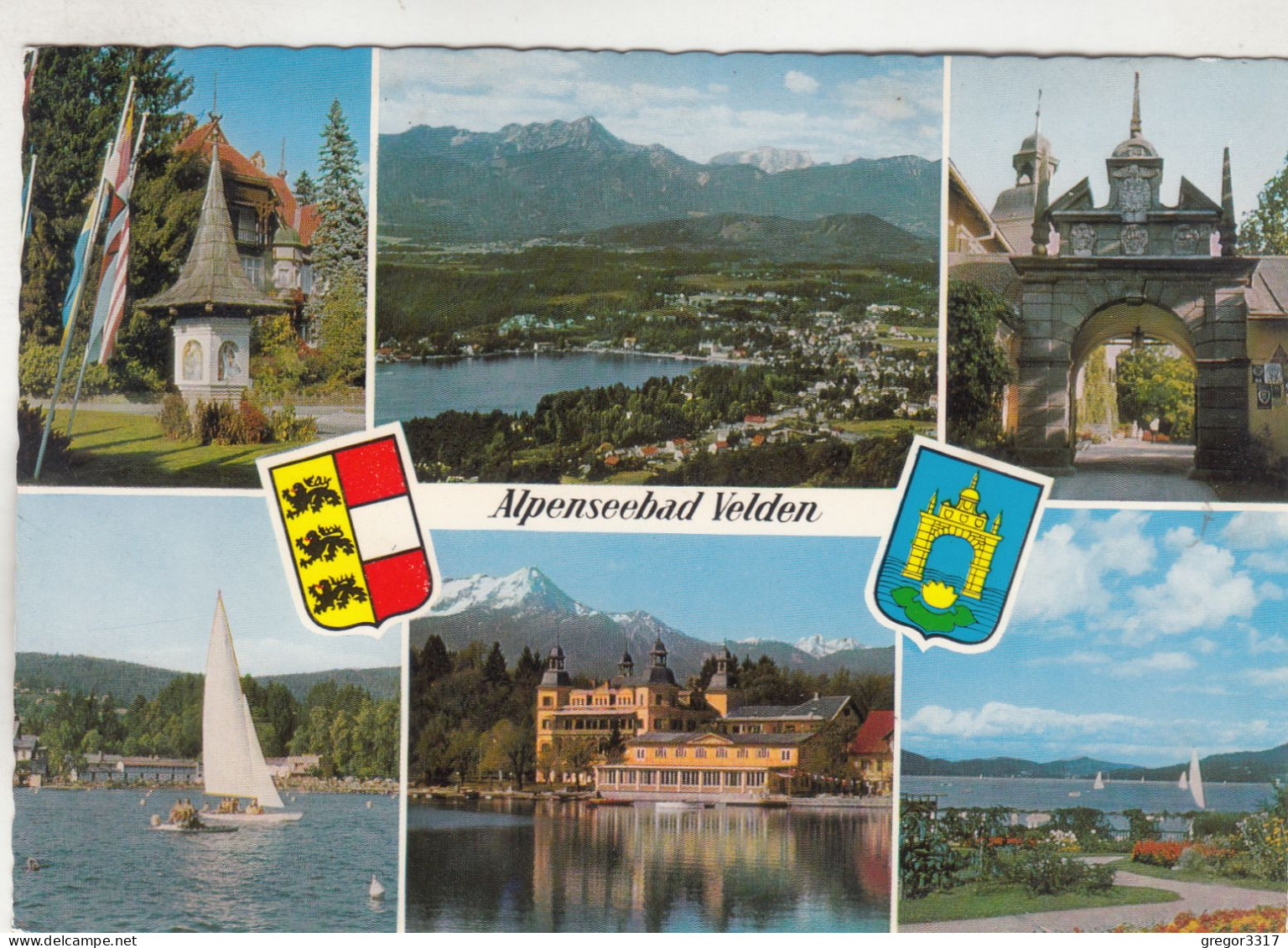 D212) Alpenseebad VELDEN WÖRTHERSEE - Wappen Segelboot Schloßhotel Materl - 1978 - Velden