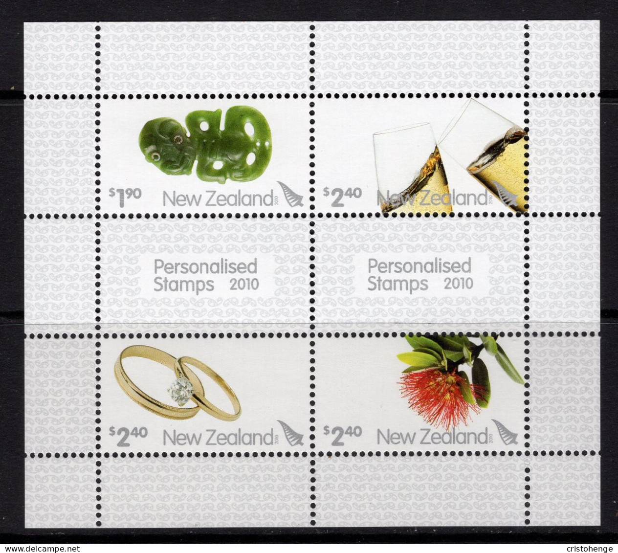 New Zealand 2010 Personlised Stamps - $1.90 Values MS MNH (SG MS3238) - Unused Stamps