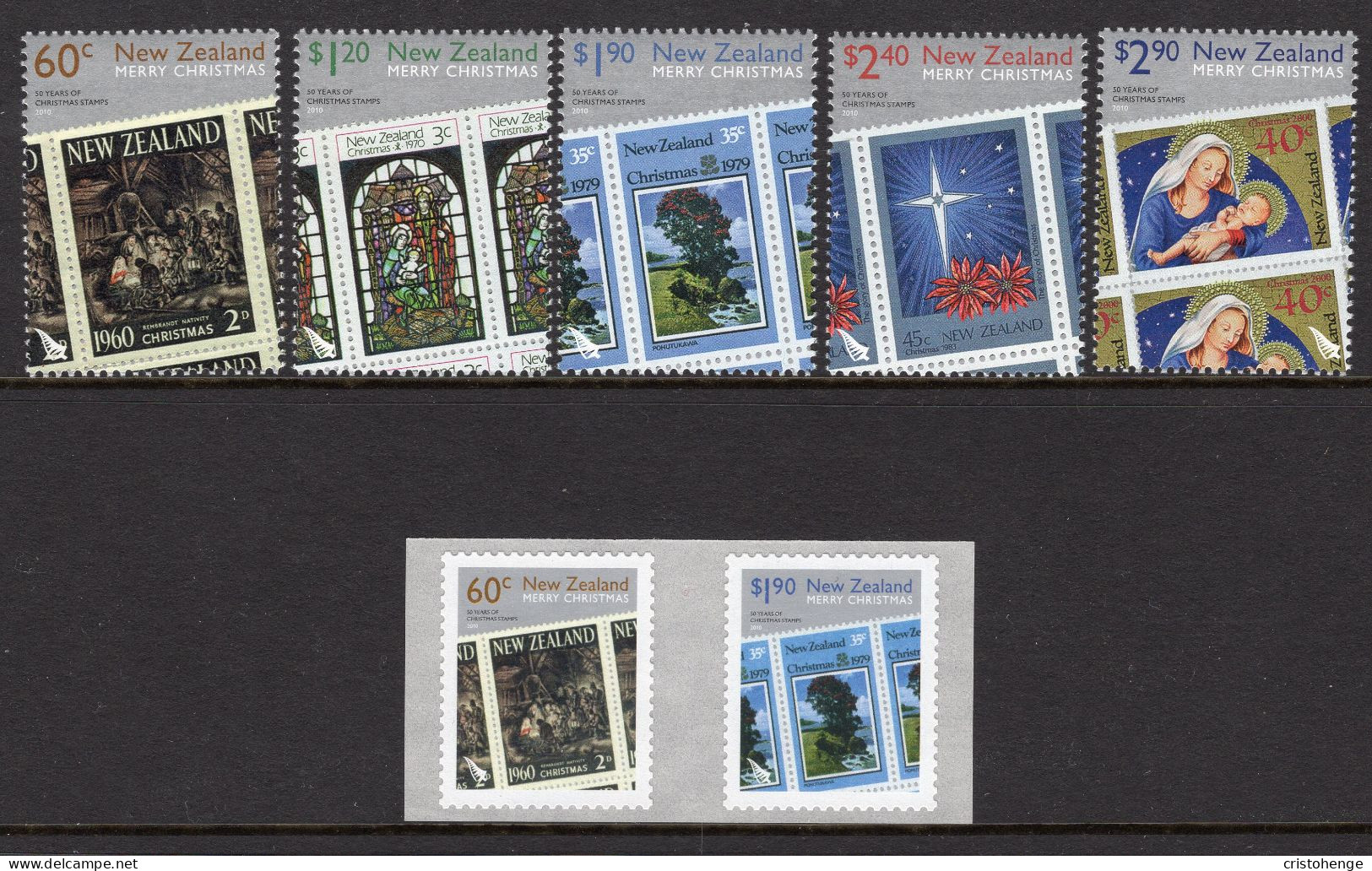 New Zealand 2010 Christmas Set MNH (SG 3240-3246) - Unused Stamps