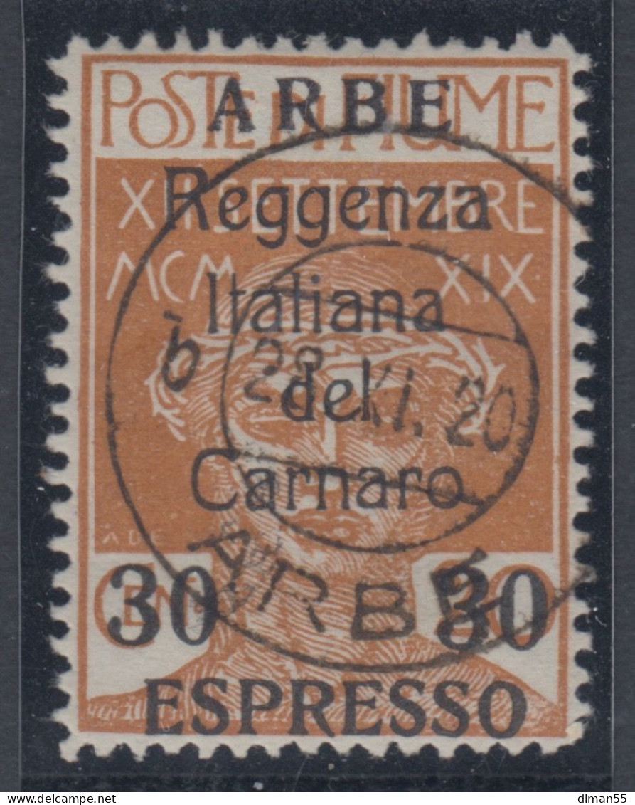 ITALIA - ARBE - Sassone Exp. N.1 - Cat. 275 Euro - Timbrino Di Garanzia Al Retro Used - Arbe & Veglia