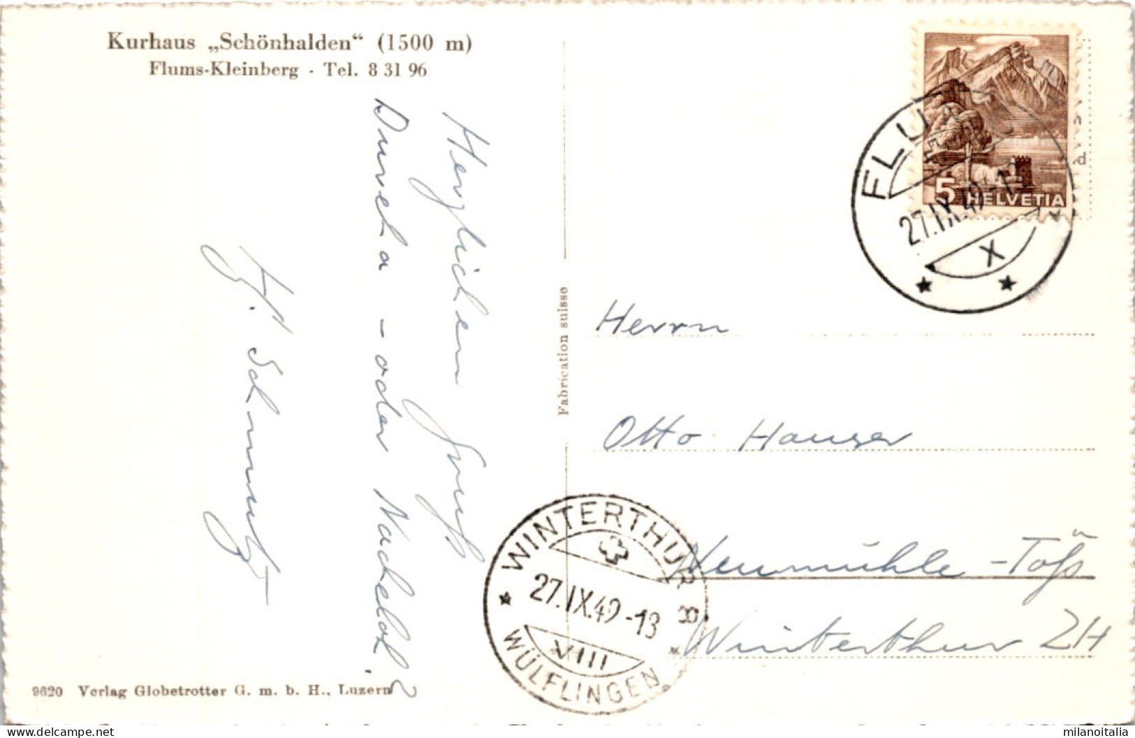 Kleinberg, Flums - Kurhaus Schönhalde (9620) * 27. 9. 1949 - Flums