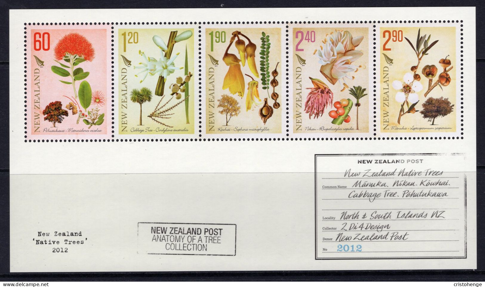 New Zealand 2012 Native Trees MS MNH (SG MS3340) - Unused Stamps