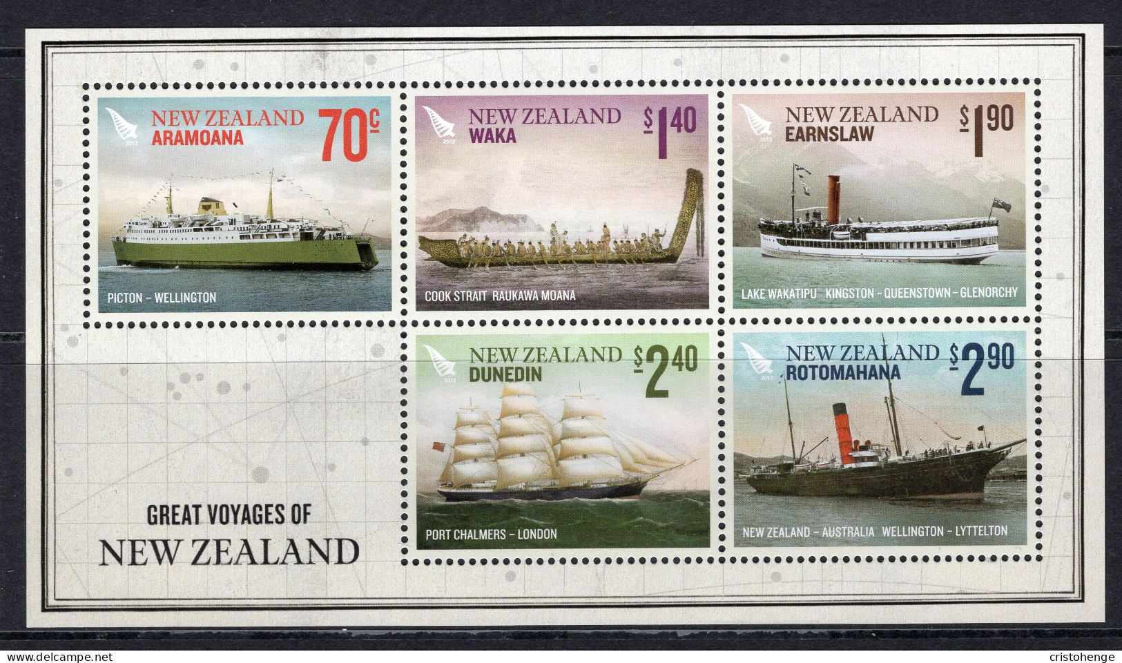 New Zealand 2012 Great Voyages MS MNH (SG MS3395) - Neufs