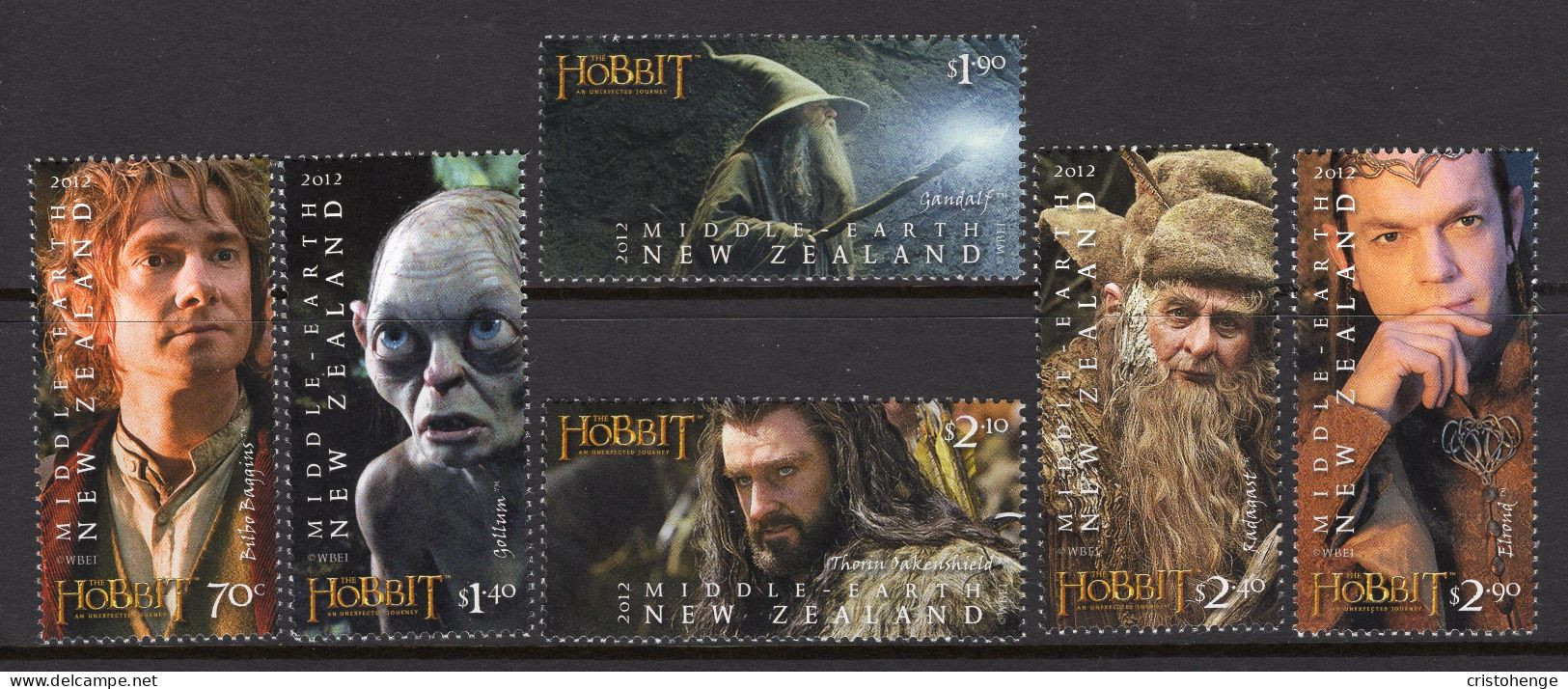 New Zealand 2012 The Hobbit - An Unexpected Journey Set MNH (SG 3405-3410) - Unused Stamps