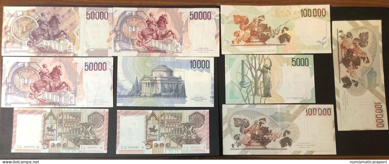 Italia Italy 10 Banconote Diverse Per Tipo O Date Da 5000 Lire A 100000 Lire Buone Ottime Condizioni LOTTO 4571 - Colecciones