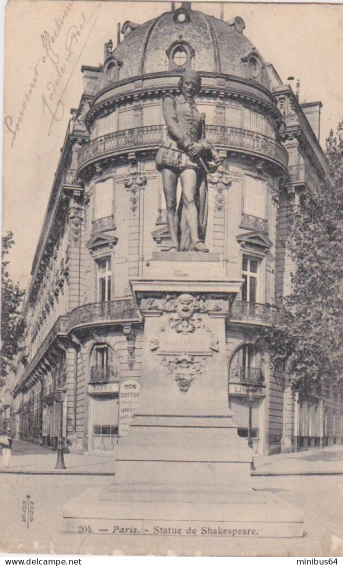 PARIS (75) - Statue De Shakespeare - 1907 - Royer Nancy 204 - Statues